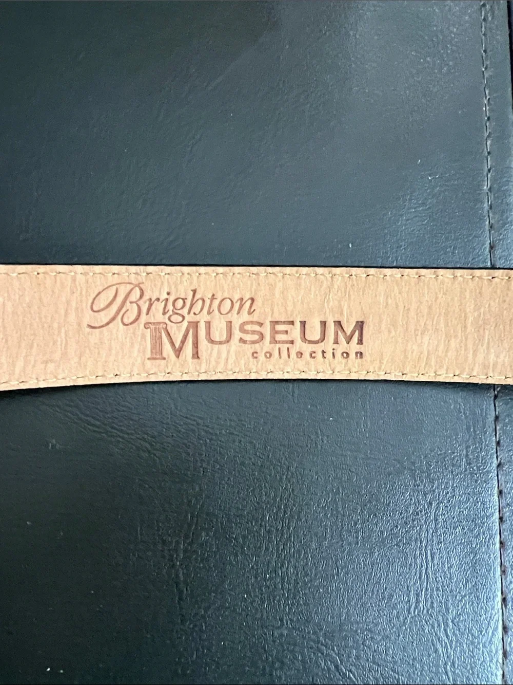 Brighton Museum Collection Black Leather Belt with Gold-Tone Coins Size Large